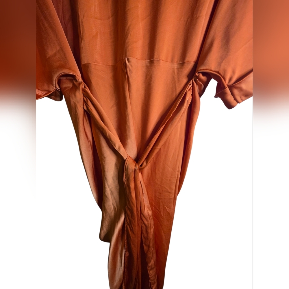 Orange Button-Down Maxi Dress XL - Picture 4 of 5